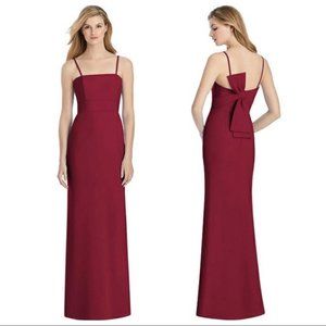 Lela Rose burgundy red crepe bow bridesmaid gown dress size 16